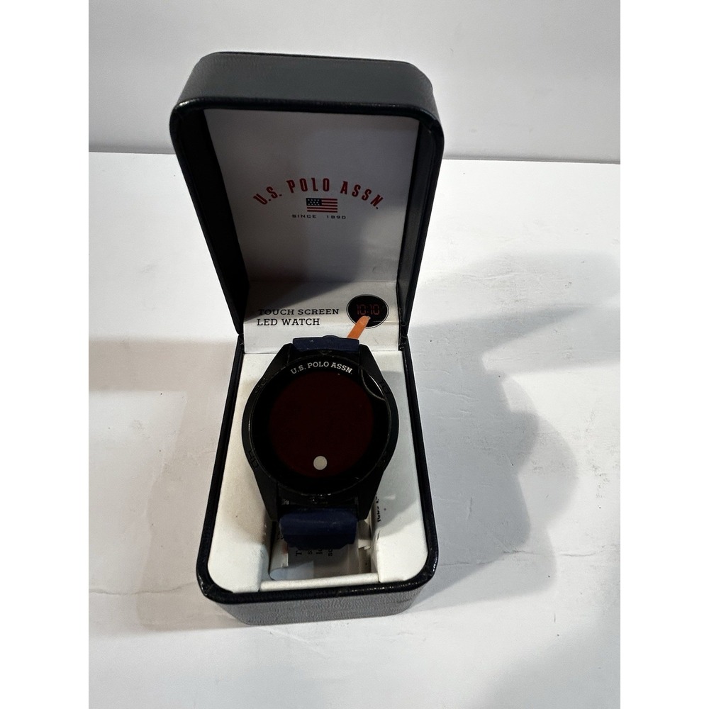 U.S. Polo Assn Touch Screen LED Digital Watch Blue Silicone Band w/ Box